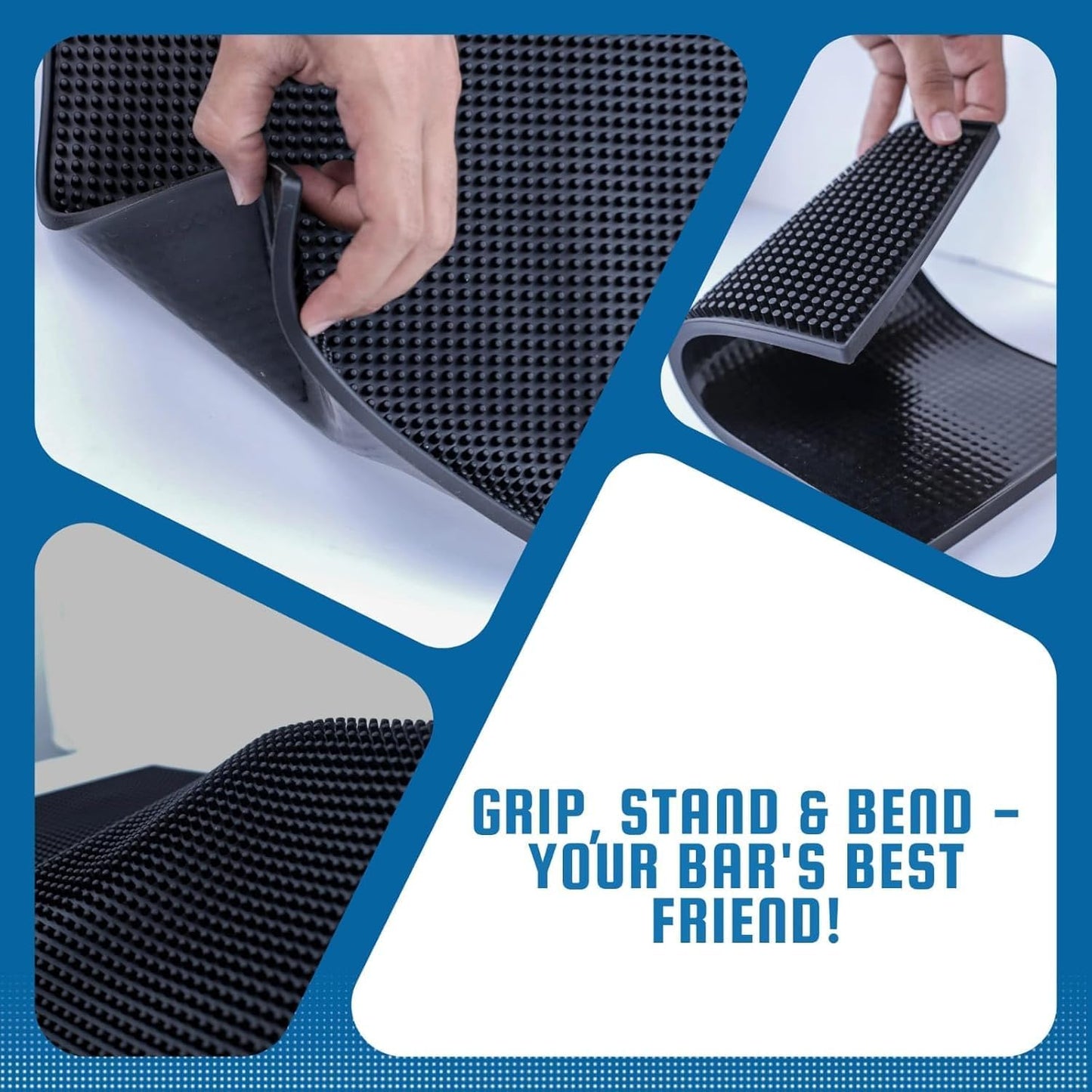 Countertop 18" 12" (2 Rubber Bar Mats for by ProTensils - x Black Bar Mats for Bartending, Bar Service Mat, Home Bar