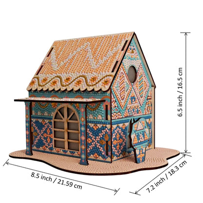 Party Ready 3D Diamond Painting Kit - Mandala Cabin Tapestry DIY Craft Set, Premium Full Drill Diamond Art Kit for Home Decor