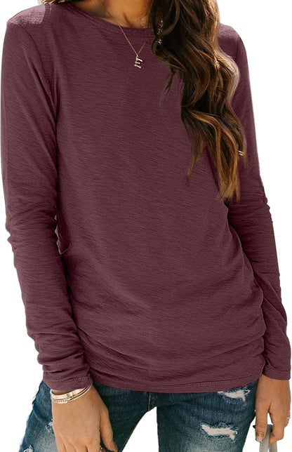 AUTOMET Long Sleeve Shirts for Women Business Casual Tops Fall Fashion Clothes Workout Plus Size Teacher Winter Outfits 2025