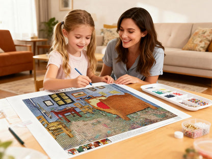 NIHO-JIUMA Diamond Painting Kits Van Gogh Arles Bedroom, DIY 5D Full Drill Diamond Art Gift for Adult/Teen, Home Decoration (40x50cm/16x20inches)