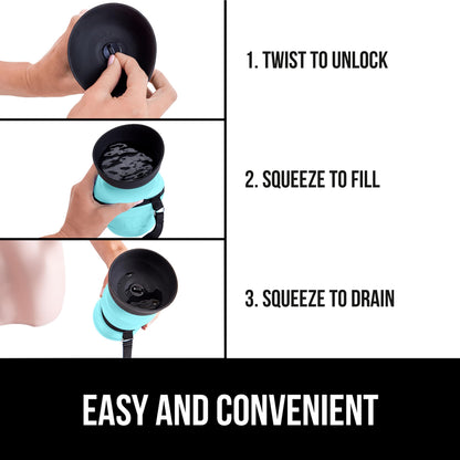 GORILLA GRIP Dog Water Bottle, Portable Water Bowl Dispenser for Dogs, 20 oz Leak Proof Pet Travel Squeeze Bottles, Food Grade Silicone, to Go Puppy Essentials, Hiking Camping Trip Accessories, Black