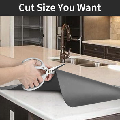 Extra Large Silicone Mat, 78.7”x 23.6”Non-Slip Heat Resistant Mats, Thicken Kitchen Countertop Protector Mat, Cuttable Waterproof Protector Mats for Kitchen Counter or Crafts (Semitransparent)