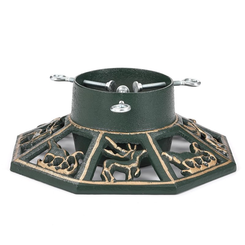 Wenbery Robust Cast Iron Christmas Tree Stand, Extra Heavy Duty Xmas Tree Base for Large Artificial & Real Trees, Supports Up to 8ft Trees, for Christmas Tree Decoration