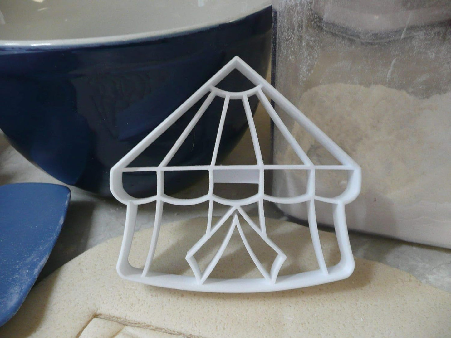 DETAILED CIRCUS TENT COOKIE CUTTER - White Plastic, Hand Wash Only, Made in USA