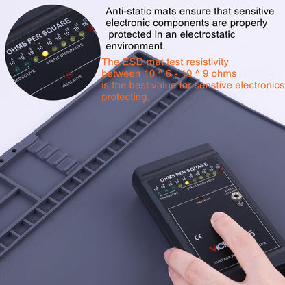 Premium Heat Resistant 932°F 20.7" x 13.4" Magnetic Anti-Static Mat with Grounding Accessories, HPFIX ESD Safe Electronics Work Mat for Computer Cell Phone Laptop Repair