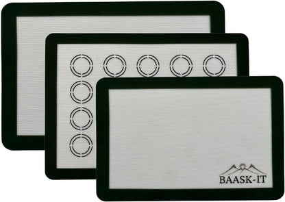 Silicone Baking Mats Set - 3 Non-Stick Reusable Oven Liners | Parchment-Free (18" x 13" & 15" x 10")