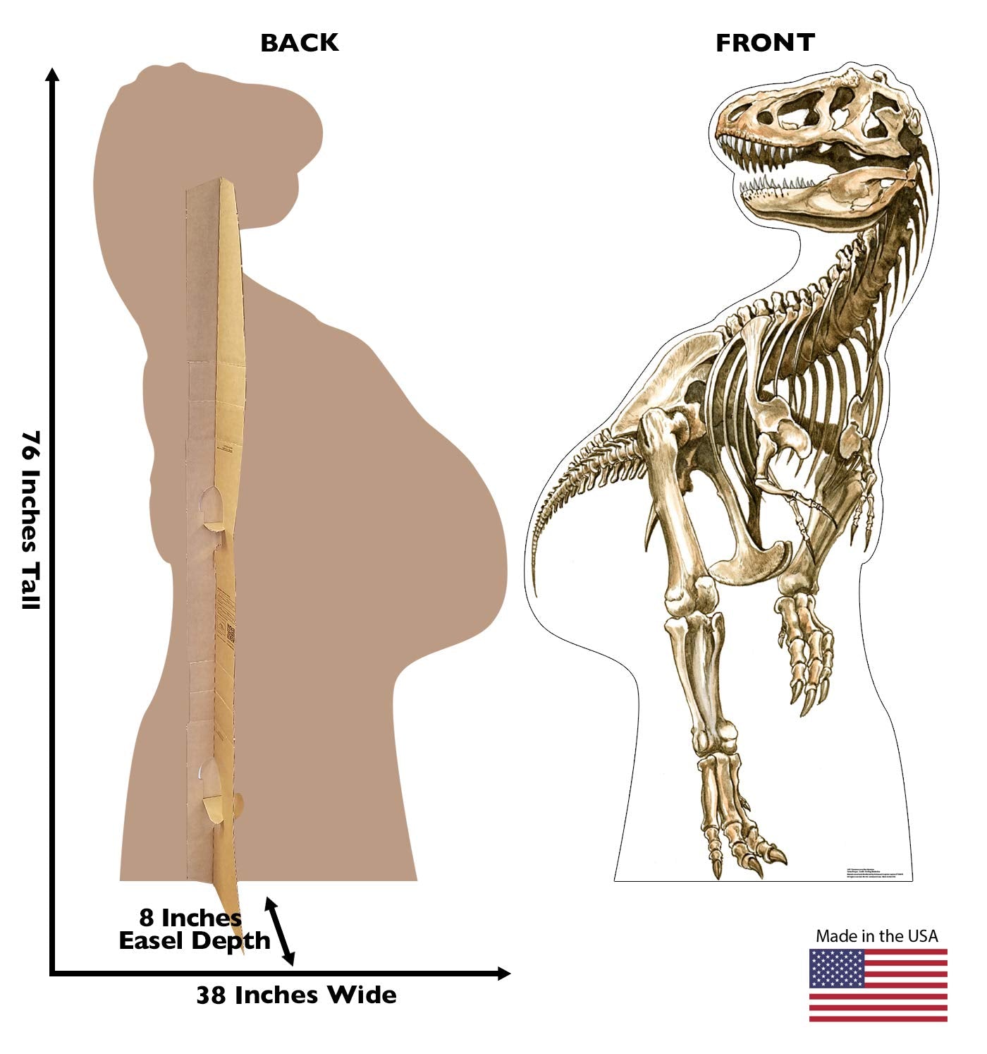Cardboard People Tyrannosaurus Rex Skeleton Life Size Cardboard Cutout Standup