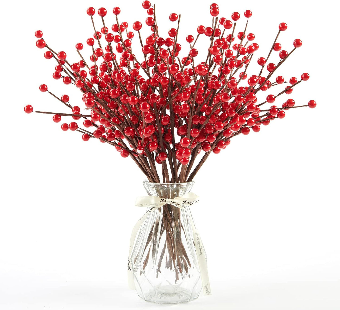12 Pack 12.6'' Joyhalo Berry Stems - Holly Berry Stems for Christmas Tree Filler Branches, Red Berries Christmas Decor