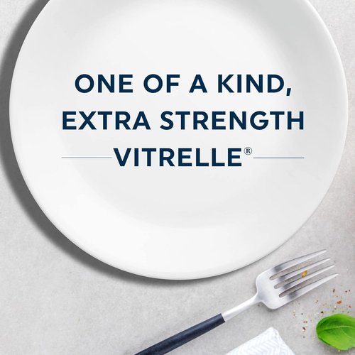 Corelle Vitrelle 6-Piece Salad Plate Set - Chip Resistant Triple Layer Glass, 6-3/4-Inch, Winter Frost White