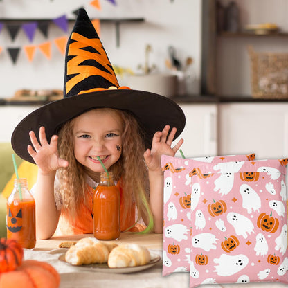 JarThenaAMCS 25 Pcs Halloween Poly Mailers Pink Ghost Pumpkin Packaging Bags Self Sealing Plastic Mailing Envelope Bag for Small Business Clothing Gift, 10 x 13 Inch