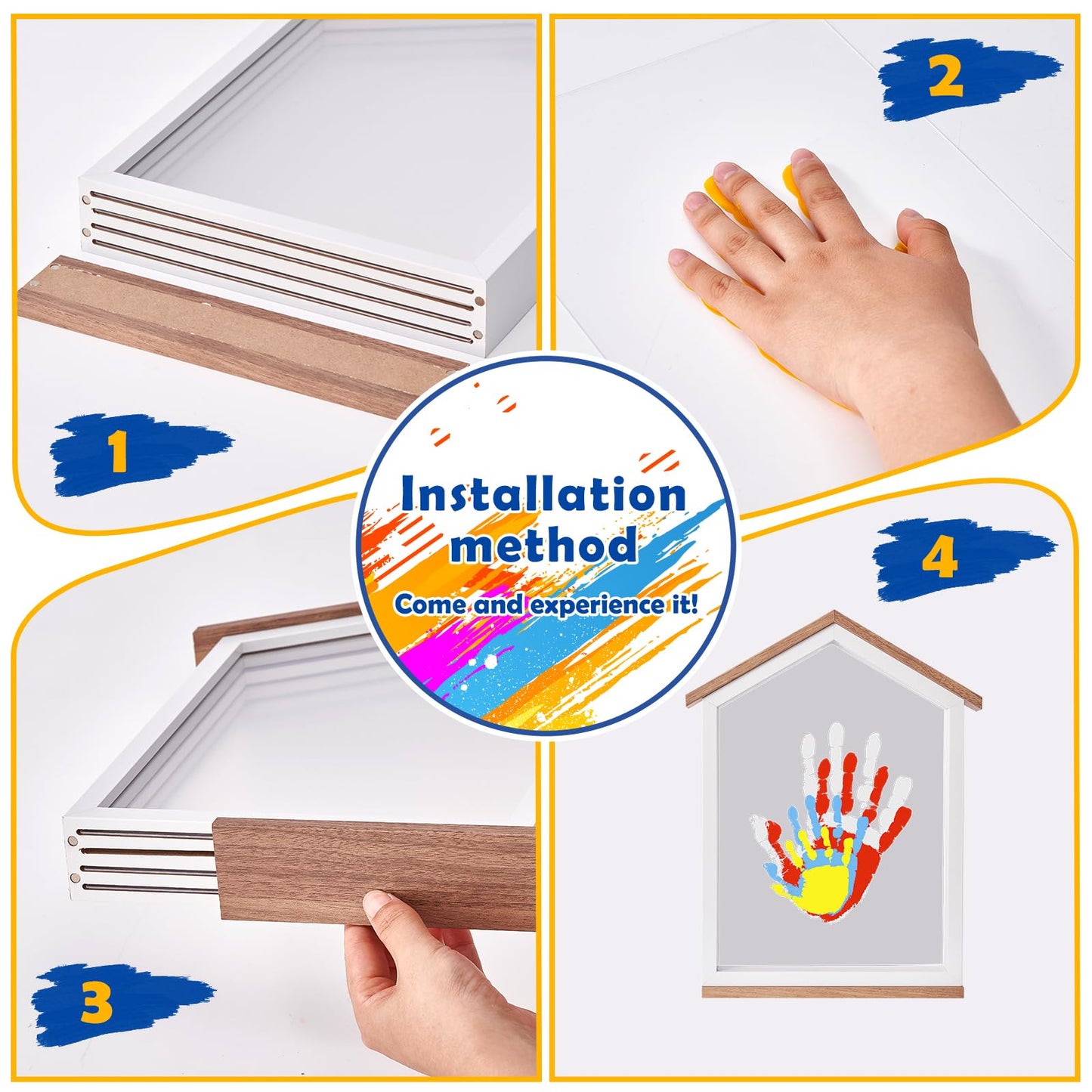 CHERRY CHEERS Exclusive House Shaped Family Handprint Kit; Unique DIY Keepsake, Complete Set, Meaningful Gift for Home Decor, Family Craft & Memory Making