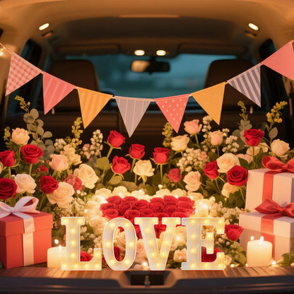 Light Up Letters, LED Letter Lights 26 Alphabet, Diamond Bulb Marquee Light Up Letters, Lighted Letter Sign Night Light for Home Party Wedding Birthday Graduation Decor-D
