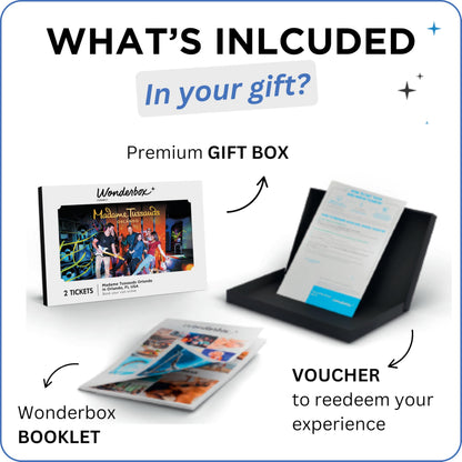 Wonderbox Madame Tussauds Orlando Gift Box, 2 Admission Tickets for Wax Museum, Gift Experience for Kids & Families