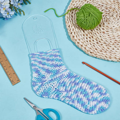 BENECREAT 2Pcs Acrylic Sock Blockers, Clear Knitting Sock Ruler Stocking Blockers Socking Stretchers for Handmade Knitting & Crochet Stocking Knitters, 3mm Thick
