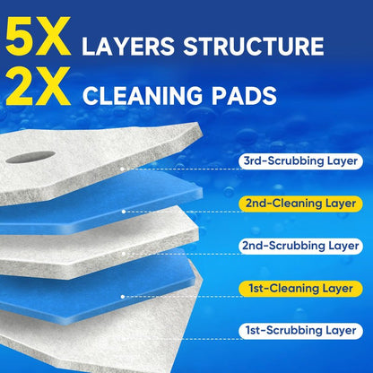 HHXI 60Ct Aromative Toilet Brush Refills, Toilet Bowl Cleaner Refills, Double-Layer Cleaning Pads Added, Disposable Refill Heads for Toilet Bowl Cleaner Wands, Bulk （Patented）