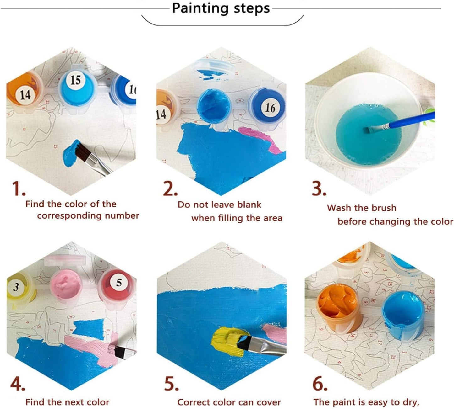 ldazao Moon Paint by Numbers Kit for Adults Beginner Forest Adult Paint by Number Kits On Canvas Adults' Paint-by-Number Kits DIY Oil Painting for Gift Home Wall Decor 16x20 Inch