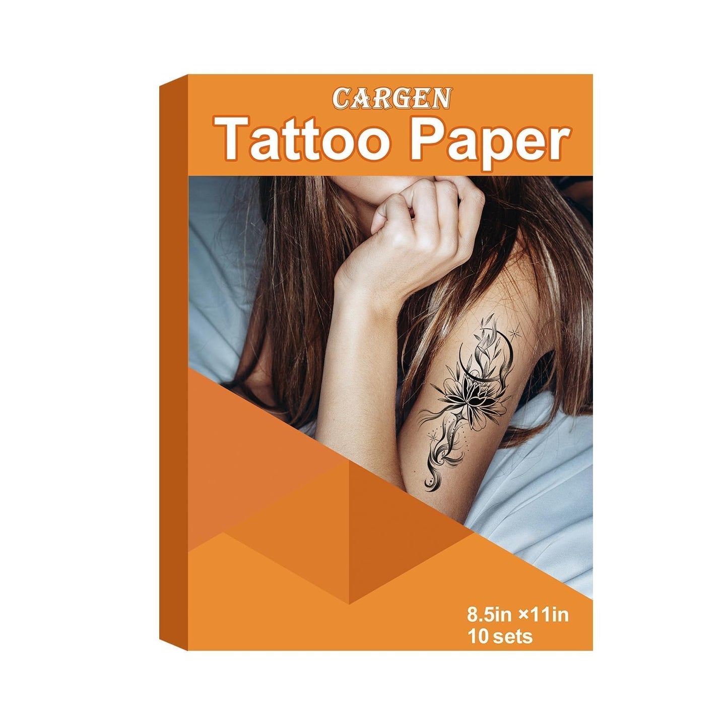 CARGEN Printable Temporary Tattoo Paper for Inkjet & Laser Printer - 10 Sets 8.5"x11" DIY Custom Body Art Transfer Decal for Realistic Long Lasting Tattoos - for Party, Halloween, Birthday, Cosplay