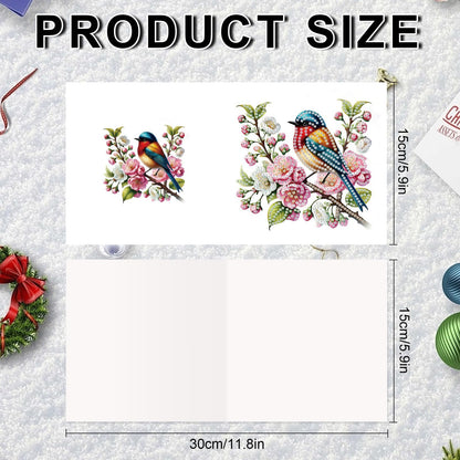 JZHYOAN 6 Packs Flower Diamond Painting Greeting Cards Kits for Adults DIY Diamond Art Birthday Card with Envelopes Gem Art and Craft Card Making Kits for Birthday Holiday Gift Butterfly