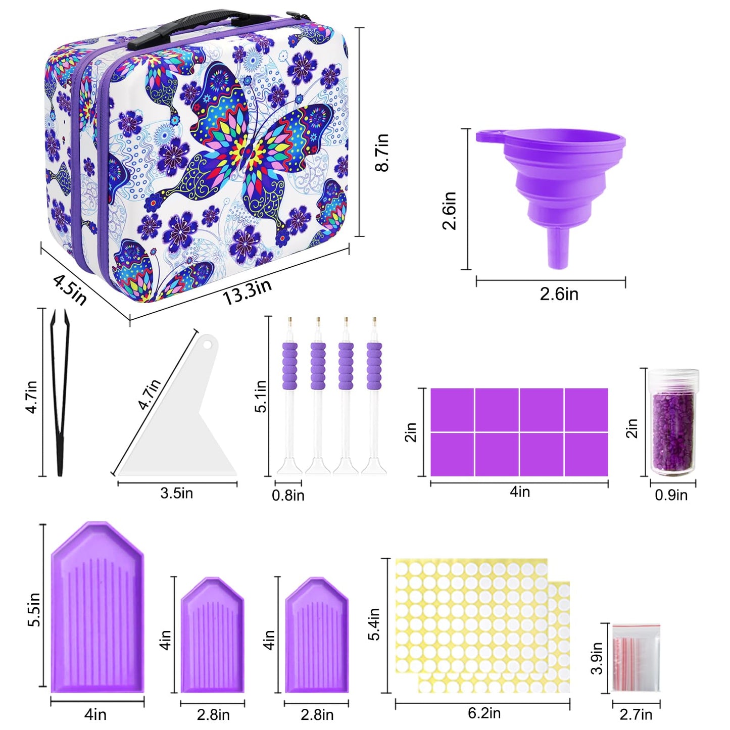 ZORETCO Diamond Painting Storage Case,240 Slots Diamond Art Kits with Accessories for Craft Jewelry Beads Organizer Boxes