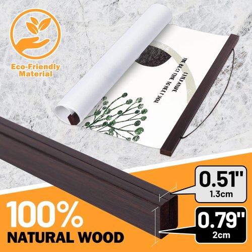 Benjia Magnetic Light Wood Poster Frame - 23x34, 23x33, 23x32 for Photos & Art Prints | Walnut Finish