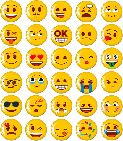 MORCART 30PCS Emoji Magnets for Fridge, Decorative School, Office, Kitchen, Funny Cute
