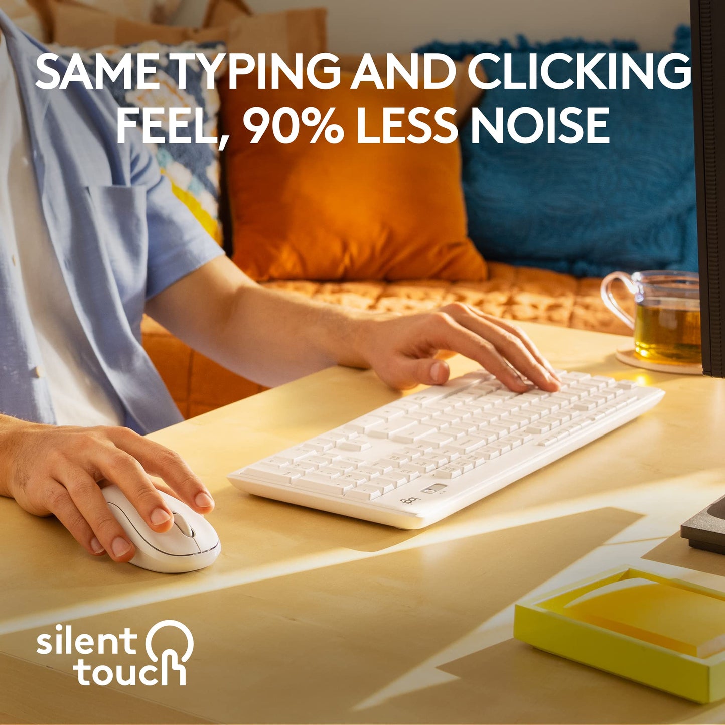 Logitech MK295 Wireless Mouse & Keyboard Combo with SilentTouch Technology, Full Numpad, Advanced Optical Tracking, Lag-Free Wireless, 90% Less Noise - Graphite