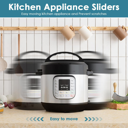 24 Pcs Appliance Sliders for Kitchen Appliances, Self Adhesive Small Appliance Slider for Most Countertops (Gray, Black)