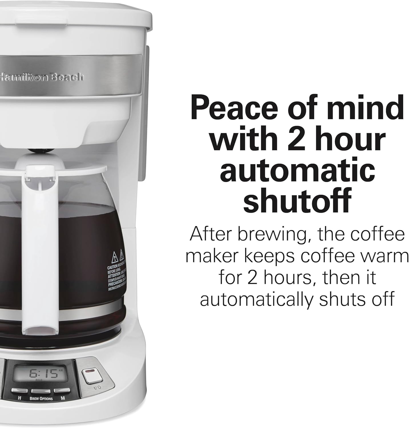 12 Programmable (46294J) Hamilton Beach Cup Drip Coffee Maker Machine, Regular & Bold Brew Options, Auto Pause
