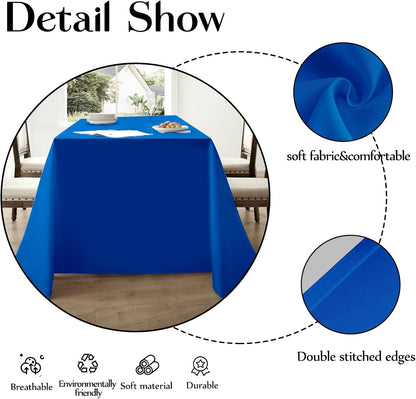 60x120 Inch 6 Pack 6ft 8ft Rectangle Tablecloths Royal Blue Tablecloth for Washable Decorative Linen Polyester Table