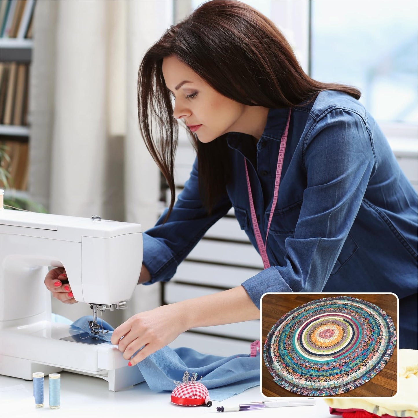 3 Rolls Jelly Roll Batting Strip 2 1/4 Inch Total 150 Yards Cotton Blend Batting on a Roll, Flexible Quilt Batting for Jelly Roll Rugs, Batting Strips, Braided Rug,Throw Rugs for Women Gifts