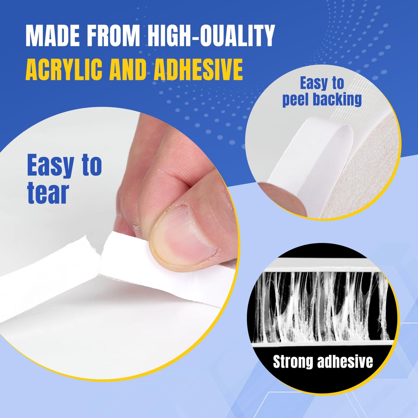 Double-Sided Fabric Tape, Perfect for Clothing Repairs & Fabric Bonding, No Sewing, Ironing, Gluing Required, Strong Adhesive Cloth Tape for Hemming & DIY Crafts, Easy to Remove (1/2inch+1inch)