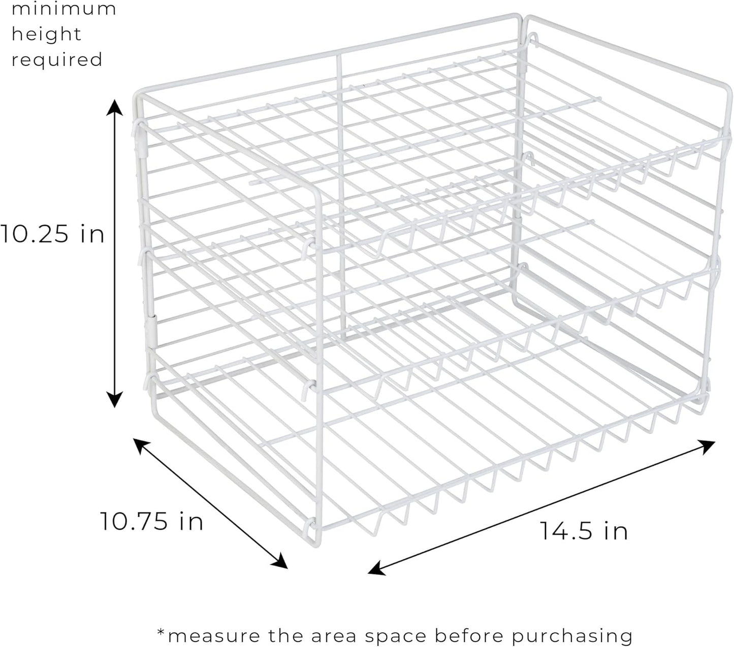 Smart Design Can Organizer for Pantry - 3 Tier Adjustable Can Storage - Steel Metal Shelves, Holds Up to 36 Cans - White