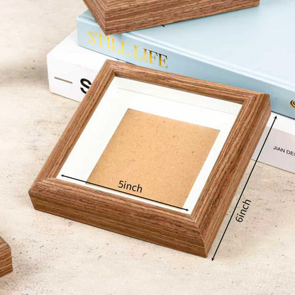 4Packs 5x5 Wooden Shadow Box Frame Picture Frame Solid Wood Memory Shadow Box Display Case to Hang Memory Box Sports Memorabilia, Pins, Awards, Medals, Wedding, Tickets and Photos