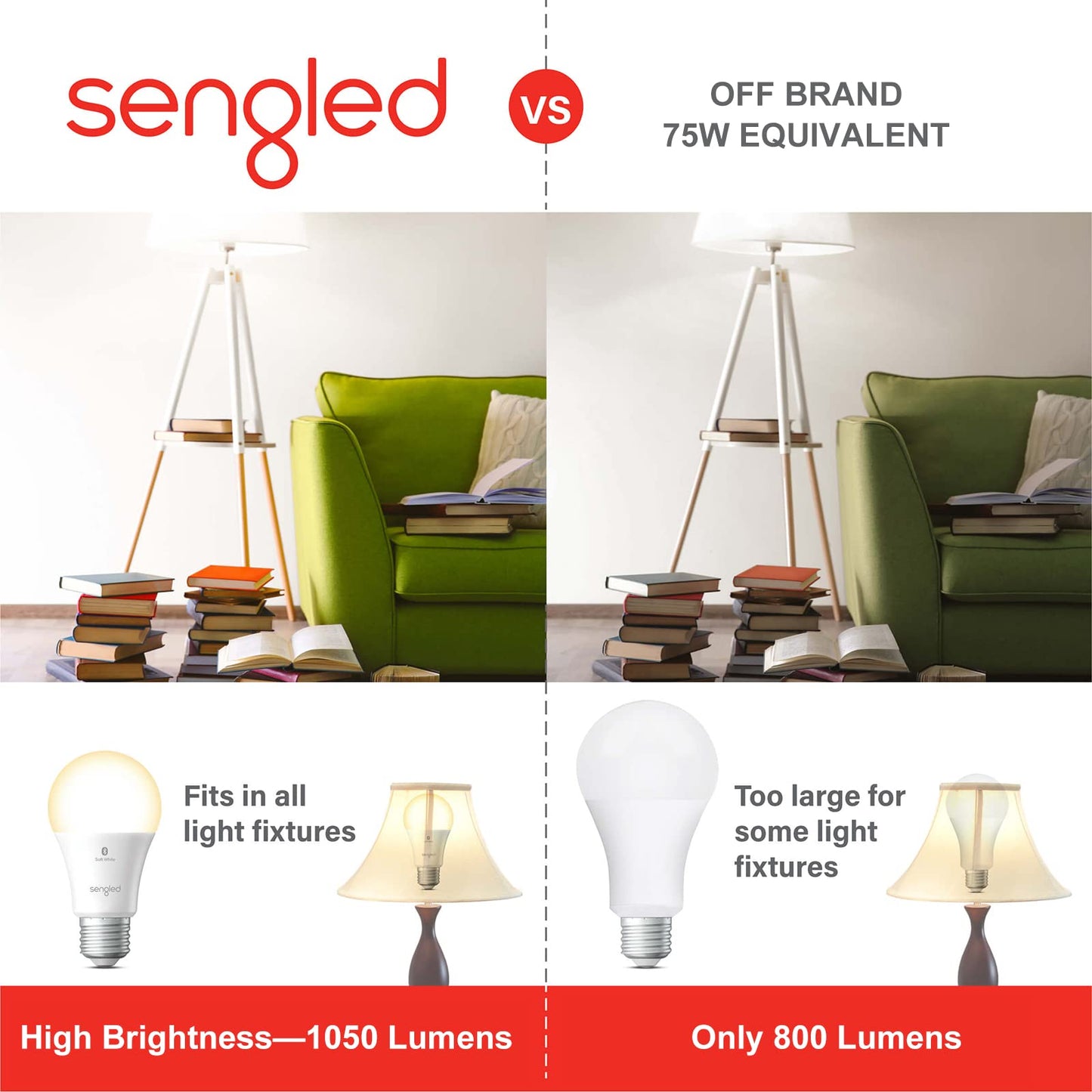 Sengled Smart Light Bulbs, Color Changing Alexa/Bluetooth Mesh, Dimmable LED Bulb A19 E26 Multicolor, High CRI, High Brightness, 8.7W 800LM, 1Pack