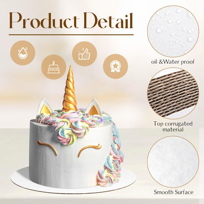 Dandat 150 Pcs Cardboard Cake Boards Bulk 12 Inch White Pizza Cardboard Round Circles Study Base for Cake Pizza Desserts for Wedding, Baking, Decorating Supplies