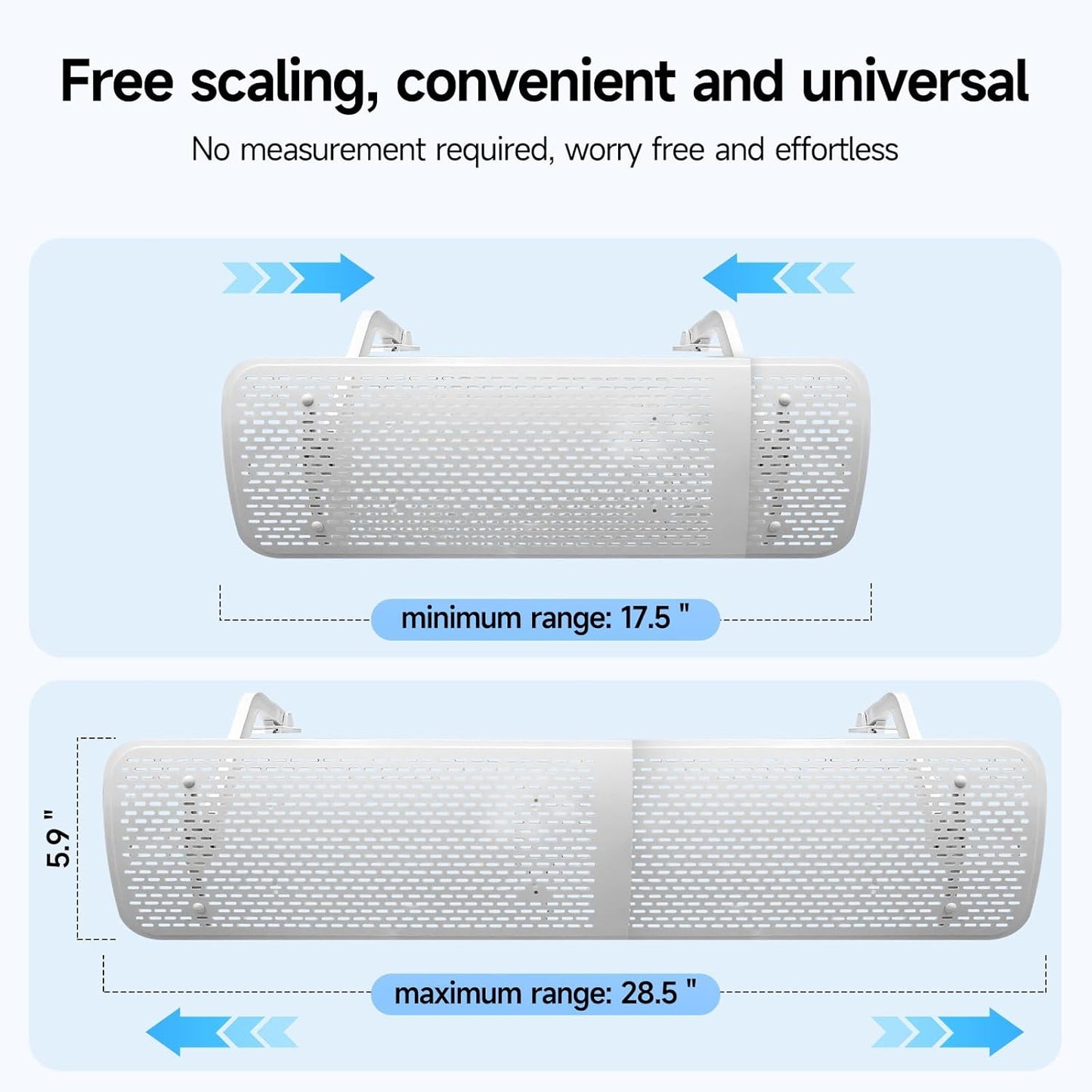 17.5" 28.5" Adjustable AC Air Deflector, AC Vent Deflector, Direct Airflow Prevention, Extends to Length,Fits Most