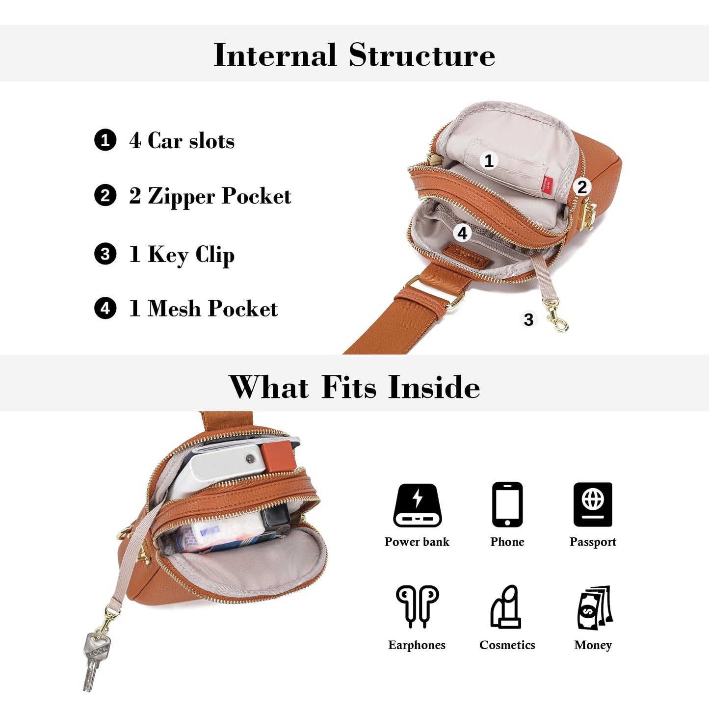 INICAT Anti Theft Crossbody Bags for Women Travel Small Sling Bags Cross Body Bag Purses for Woman