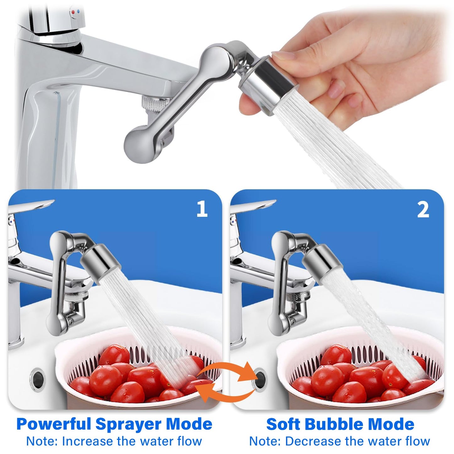 360° Rotating Faucet Extender with Adapter – Multifunctional Sink Spray Head for Bathroom & Kitchen Sinks (Extender 2-pack)