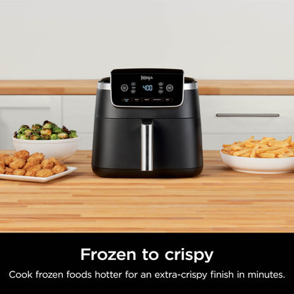 Ninja | Air Fryer | 4 QT Capacity | 4-in1 Roast, Crisp, Roast, Reheats, & Dehydrates | Dishwasher Safe Parts | Includes 20 Easy & Healthy Recipes | Compact | Grey | AF101