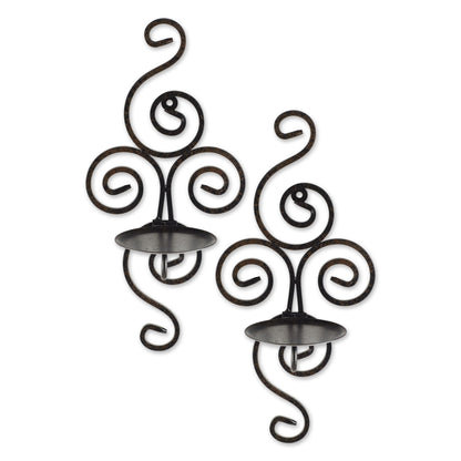 Scrollwork Candle Wall Sconce 13" Tall