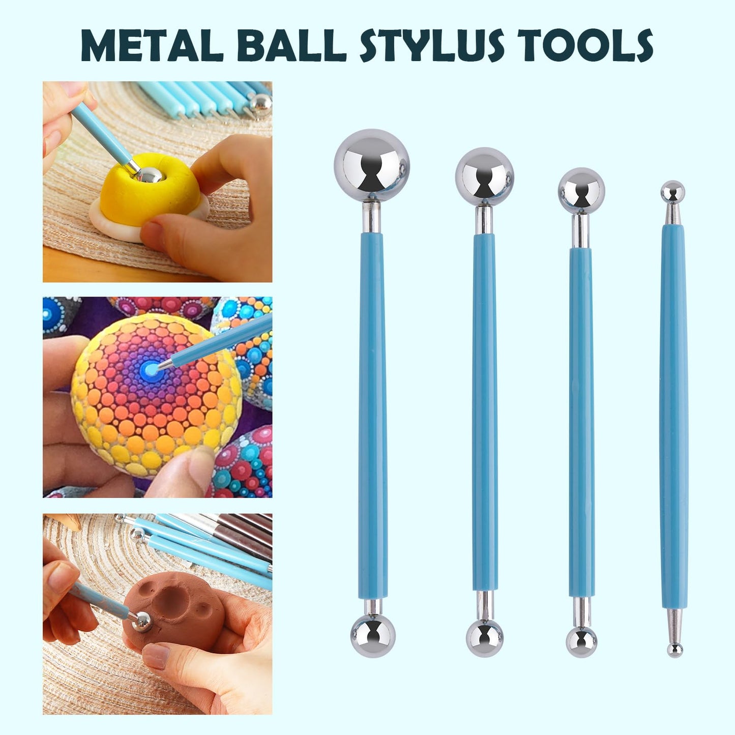 Thyrflen 18PCS Silicone Clay Sculpting Tools, Silicone Painting Brushes Kit, Clay Shaper Tool for Nail Art, Dotting, Shaping, Modeling, Air Dry Clay, Pottery, Ceramics, Polymer Clay, Crafts Supplies