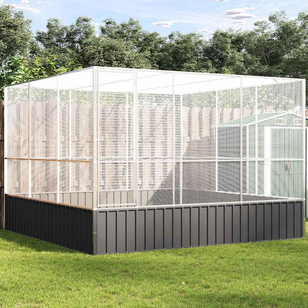 Logeirevo Galvanized Steel Large Flight King Bird Cage, Steel Outdoor Aviary, Outdoor Indoor Large Bird Cage Aviary Pet House for Cockatiels African Parakeets, 122.4"x120.9"x83.5",-522