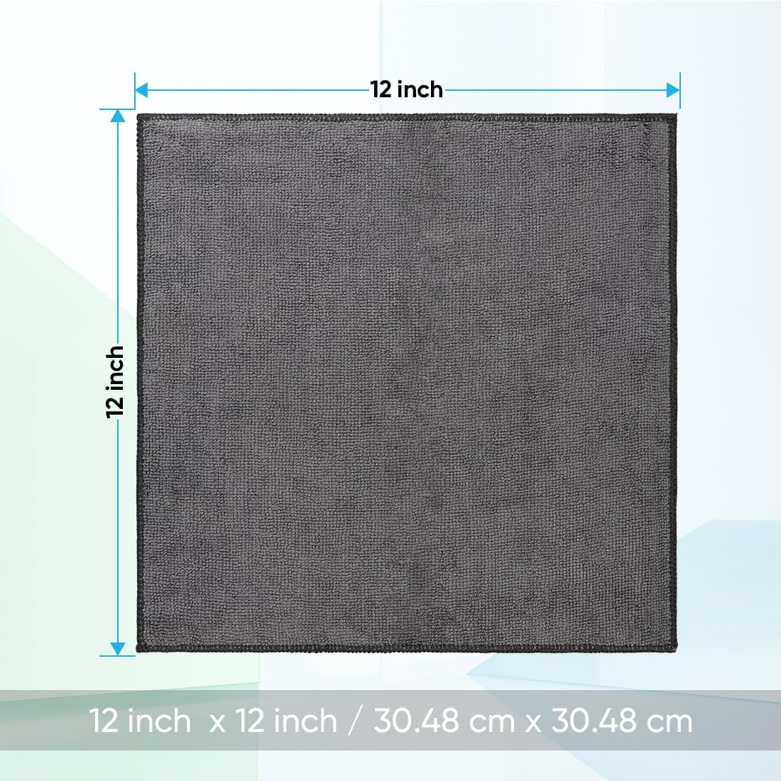 24 Pack, 12x12 Inch HOMEXCEL Microfiber Washcloths Highly Absorbent and Soft Face Towel, Multi-Purpose Grey Wash Cloths