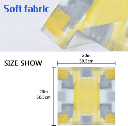 ALAZA Grey and Yellow Abstract Art Painting Cloth Napkins - Set of 6 Reusable Washable Polyester Dinner Napkins