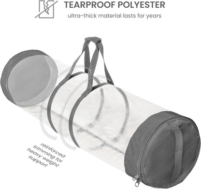 ZOBER Gift Wrap Storage Organizer - 40-Inch Round Wrapping Paper Holder | Durable PVC & 600D Oxford Fabric - Gray
