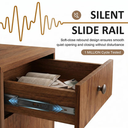 YTElantivo Modern Reception Desk with Drawer and File Cabinet - Front Counter Table for Office, Salon, Spa, Retail - Small Reception Desk for Small Spaces - European Oak - 47.24in