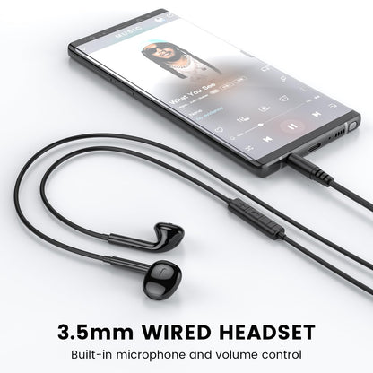 MOSWAG Wired Earbuds with Microphone, 3.5mm Jack in Ear Headphones with Microphone Suitable for Smartphones, Computers, Laptops, IPads, MP3 Players, Etc