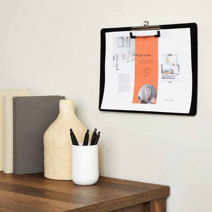 Juvale Landscape Clipboard - 12.4 x 8.9 in, Black Plastic, 4-Pack, Classic - Horizontal Clipboard with Low-Profile Clip - Letter-Size Sketching & Drawing Board