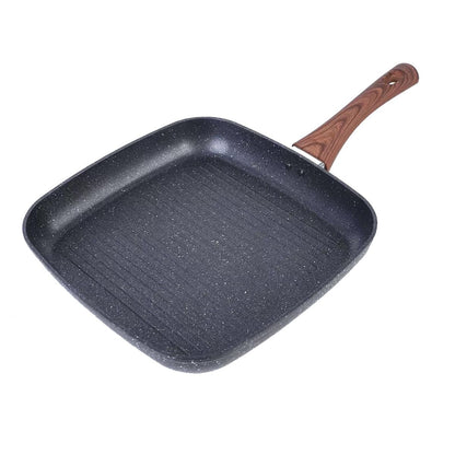 Davnjcka Nonstick 11" Square Grill Pan for Steak, Granite Coating for Gas Induction All Stovetops Compatible (11 X 11 X 1.7 inch)