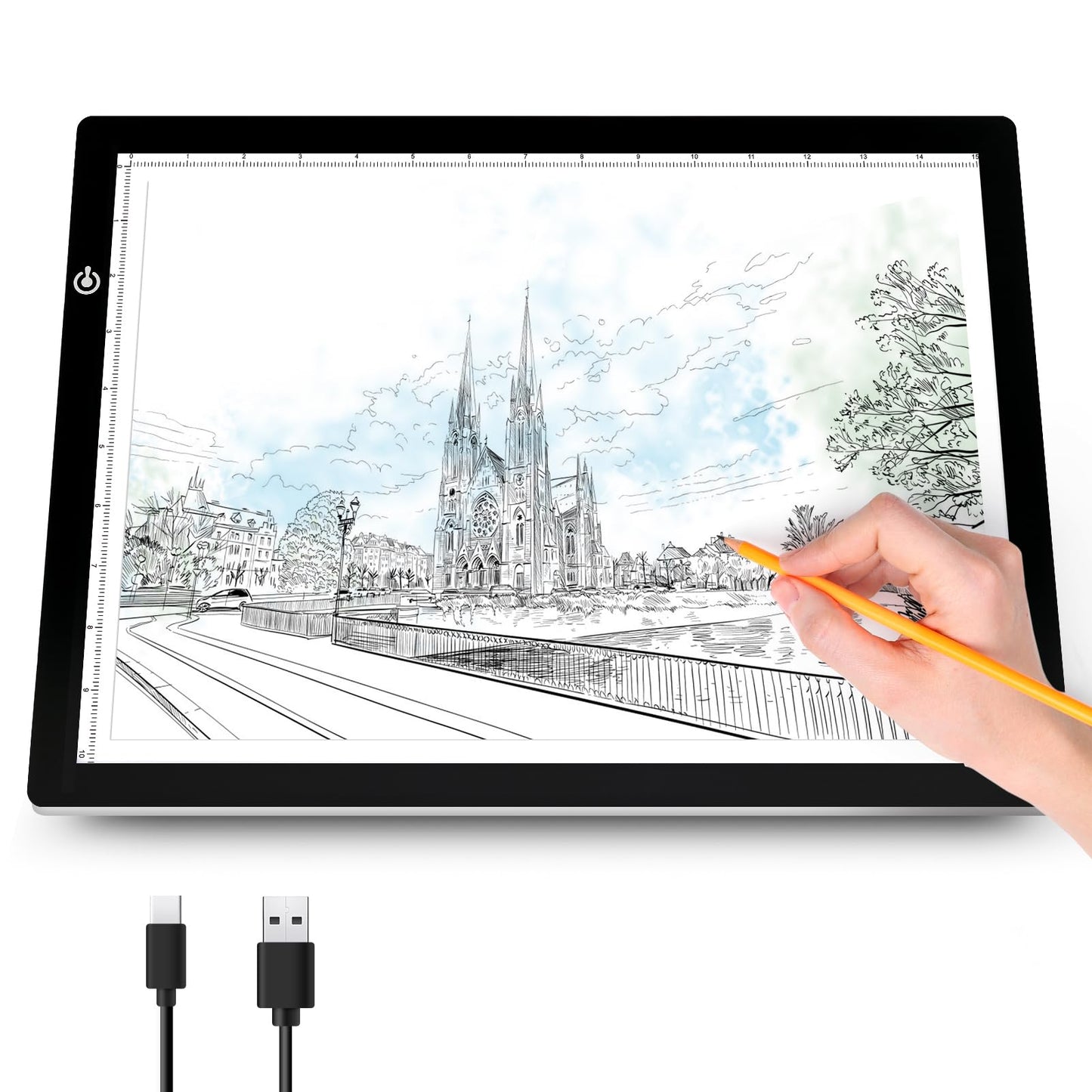 LooEooDoo A3 Light Pad for Diamond Art Bright Board, Tracing Light up Box for Weeding Vinyl, Ultra-Thin Copy Board with Adjustable Brightness for Drawing, Sketching, Animation